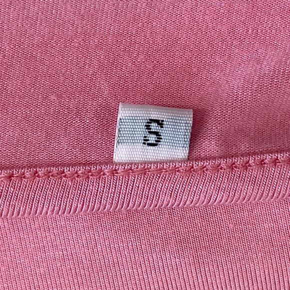 Blouse Womens Small Pink White Floral Top Long Sleeve Round Neck Curved Hemline - Picture 2 of 11